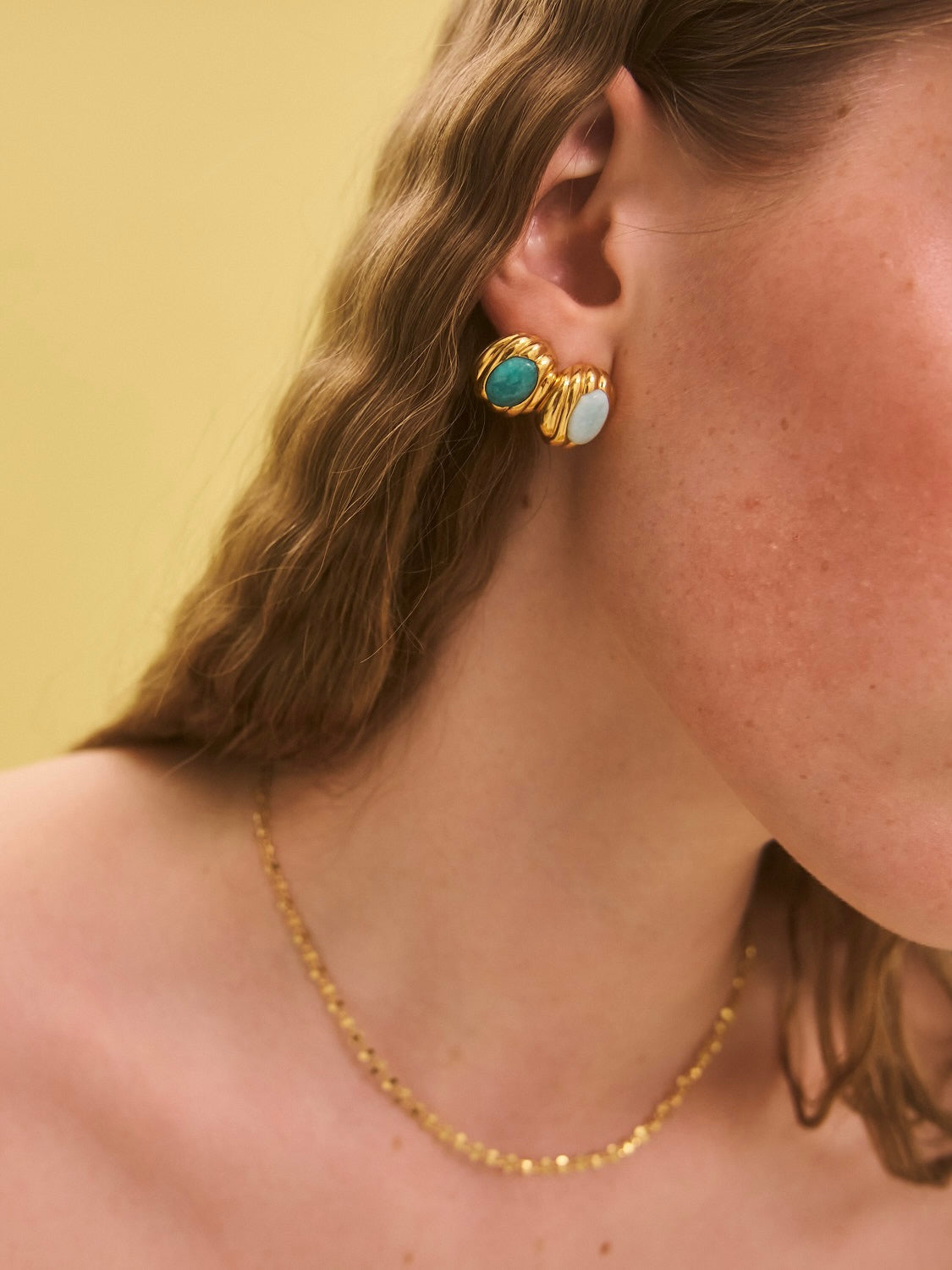 Avant Studio Gia Earrings Amazonite, Gold