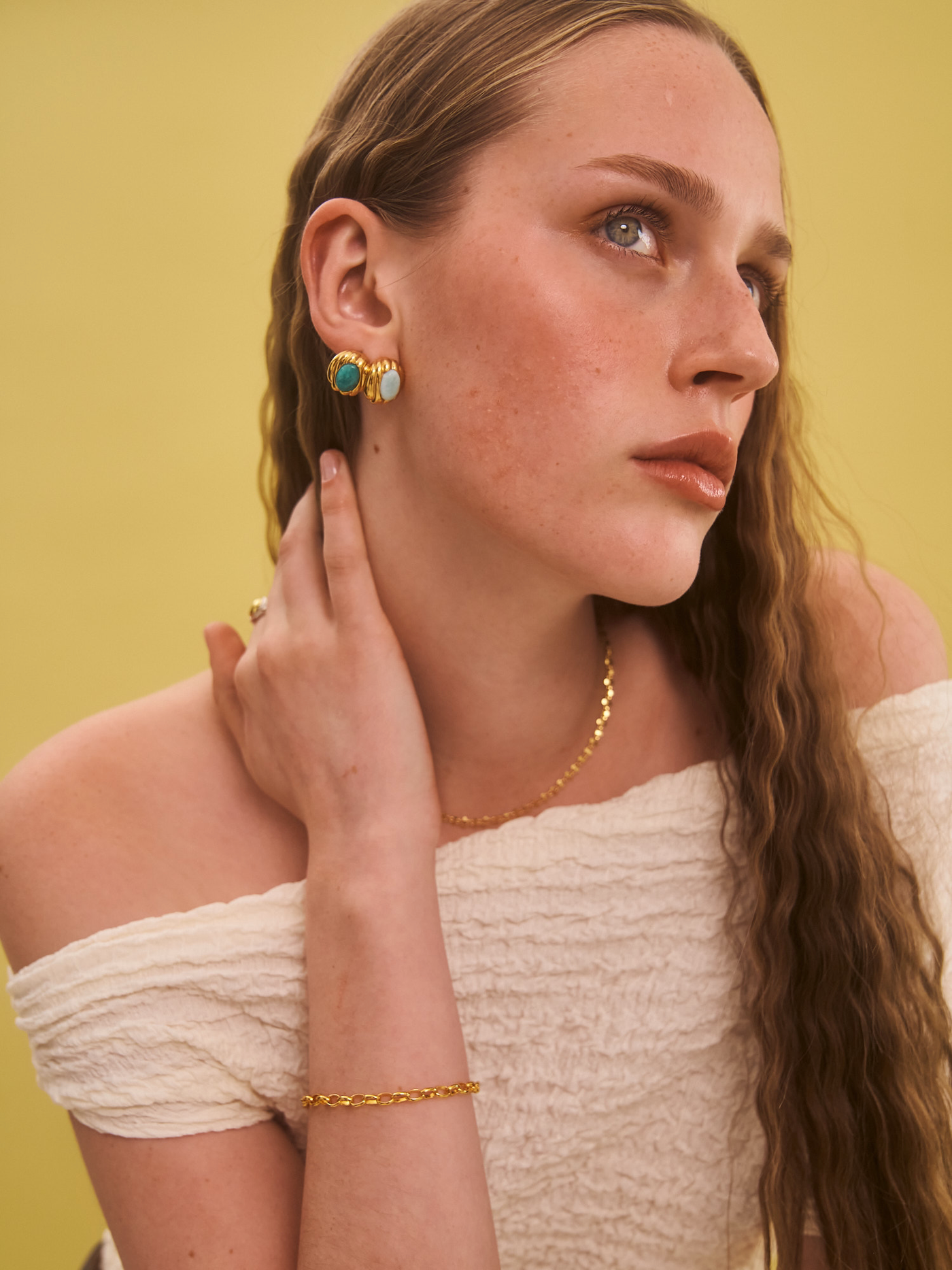 Avant Studio Gia Earrings Amazonite, Gold