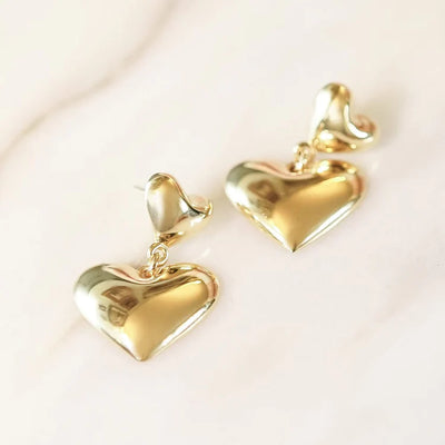 Daisy London Heart Drop Earrings, Gold