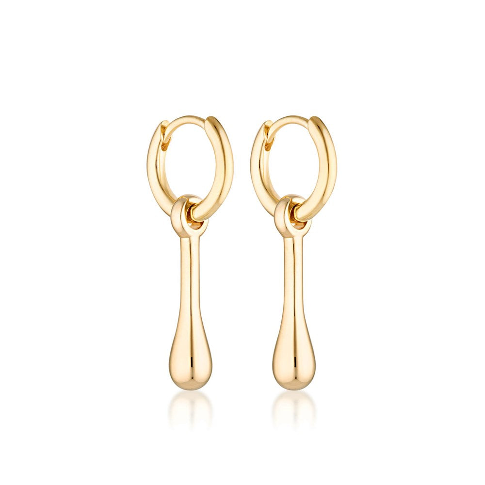 Linda Tahija Mon Huggie Earrings, Gold