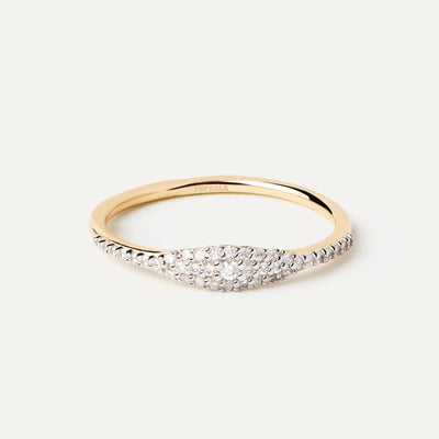 PD Paola Fine 18k Gold Diamond Estella Stamp Ring