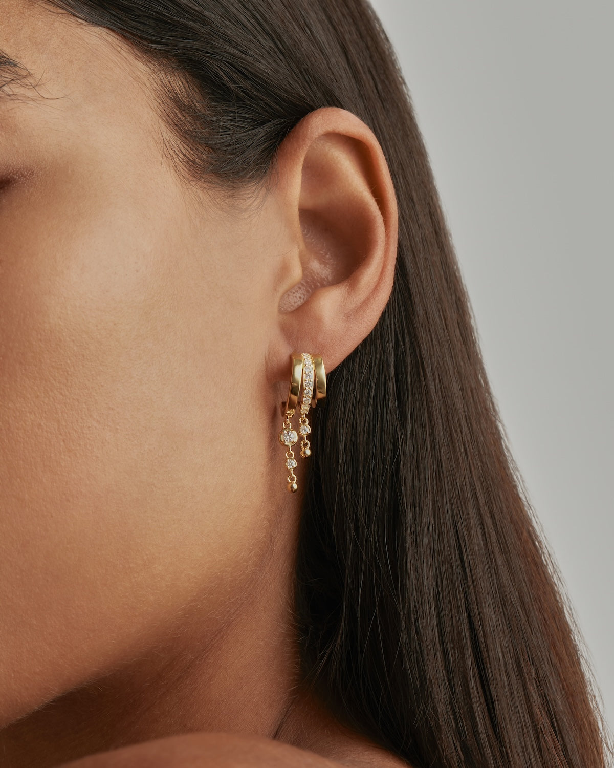 By Charlotte Ocean Mist Illusion Hoops, Gold