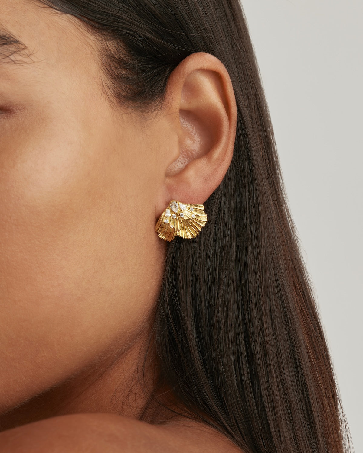 By Charlotte Ocean Whisper Statement Earrings, Gold