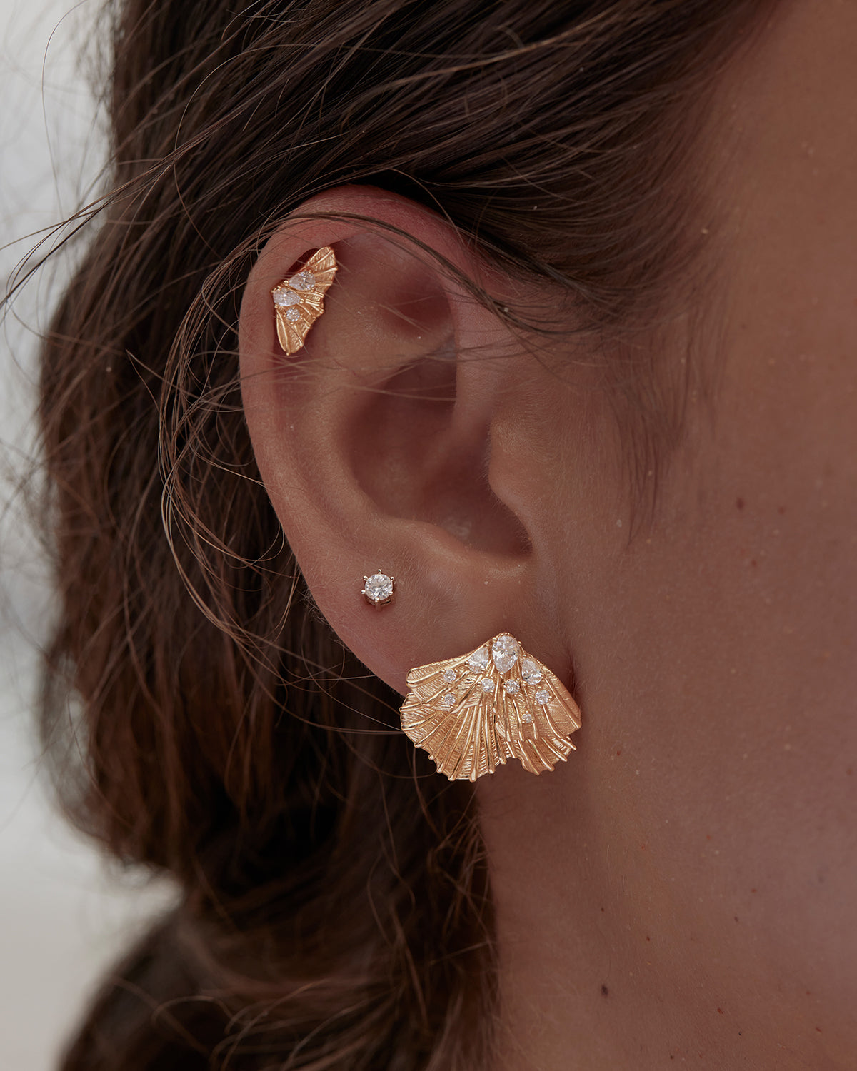 By Charlotte Ocean Whisper Statement Earrings, Gold