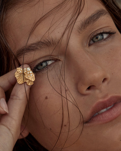 By Charlotte Ocean Whisper Statement Earrings, Gold