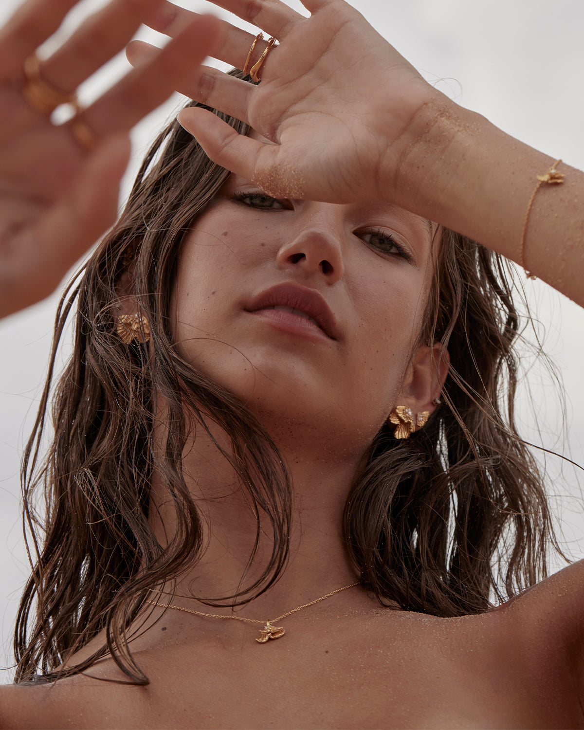 By Charlotte Ocean Whisper Statement Earrings, Gold