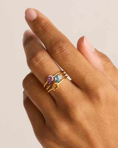 By Charlotte Kindred March Birthstone Ring, Gold or Silver