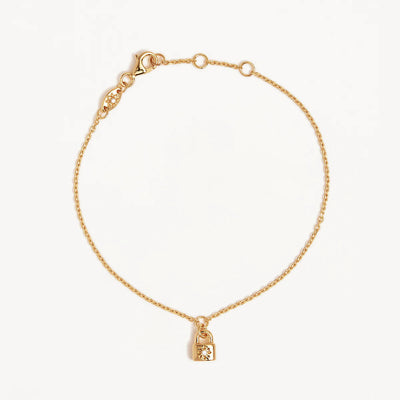 By Charlotte Crystal Lotus Padlock Bracelet, Gold