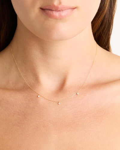 By Charlotte 14k Gold Droplets Diamond Necklace