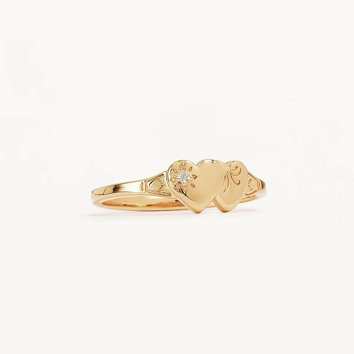 By Charlotte Forever Intertwined Heart Signet Ring, Gold