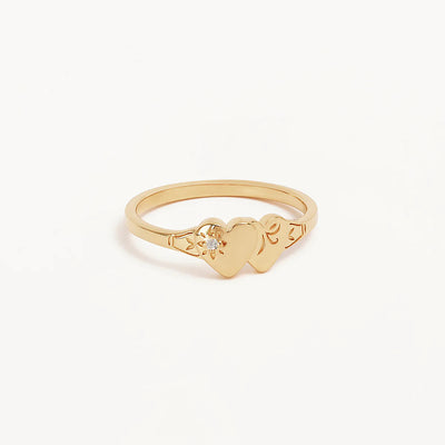 By Charlotte Forever Intertwined Heart Signet Ring, Gold