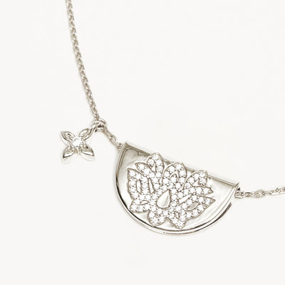 By Charlotte Live in Light Lotus Necklace, Silver