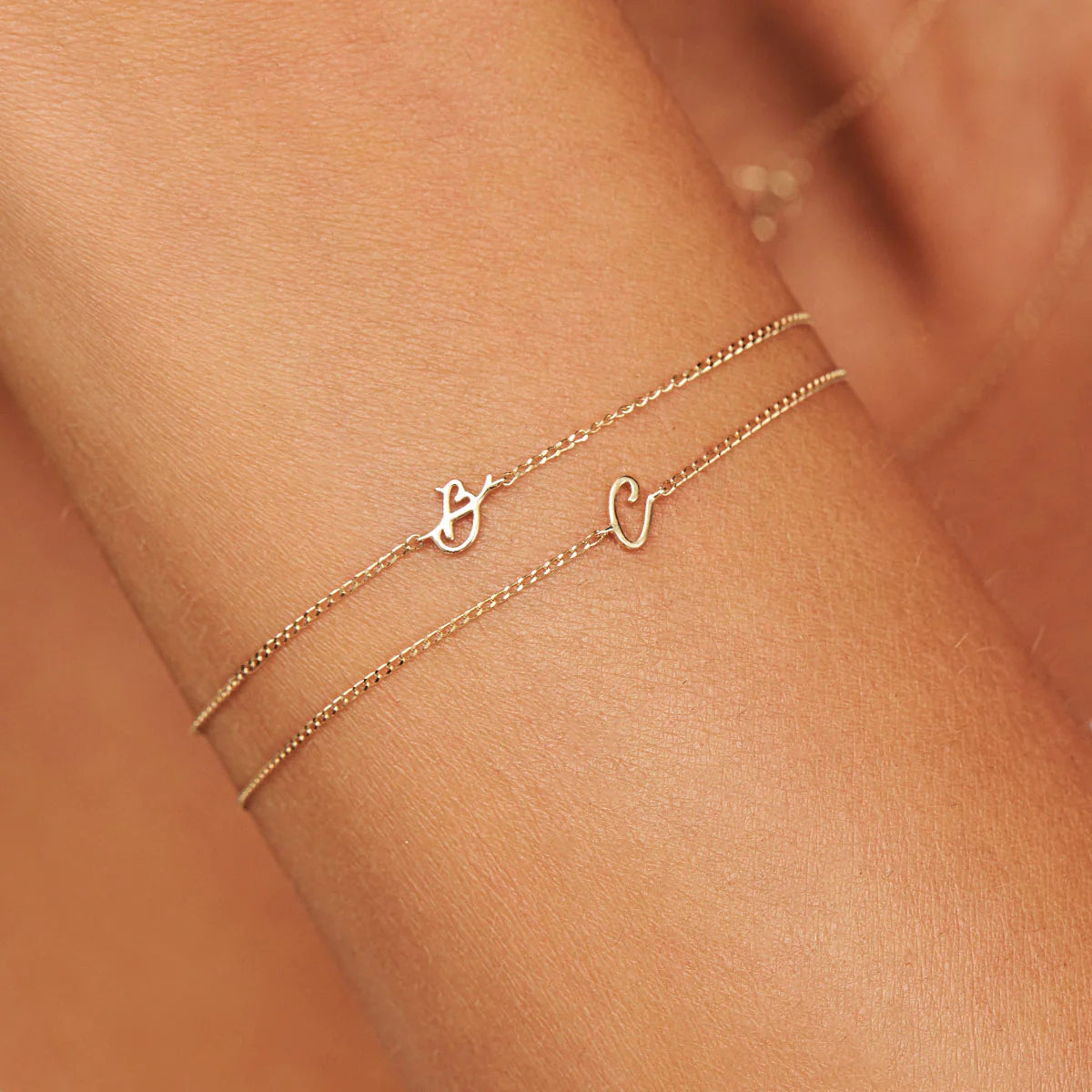 By Charlotte 14k Gold Love Letter Initial Bracelet