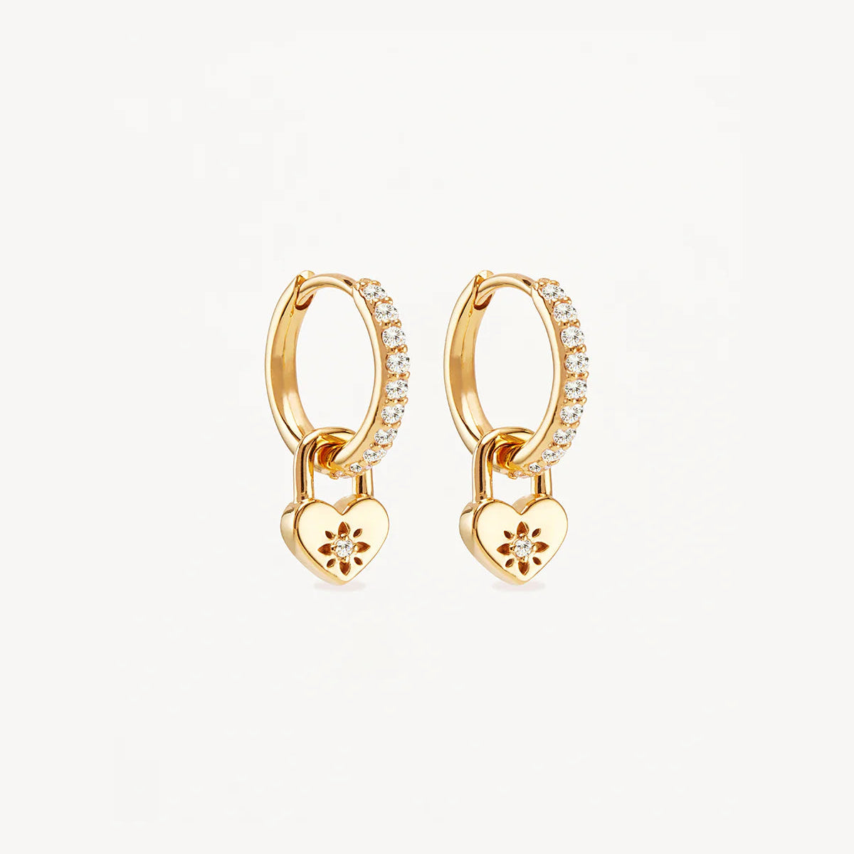 By Charlotte Love Unlocked Padlock Hoops, Gold