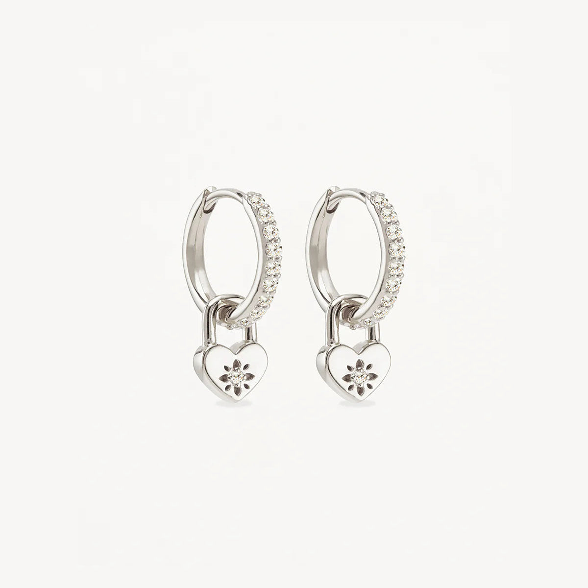 By Charlotte Love Unlocked Padlock Hoops, Silver