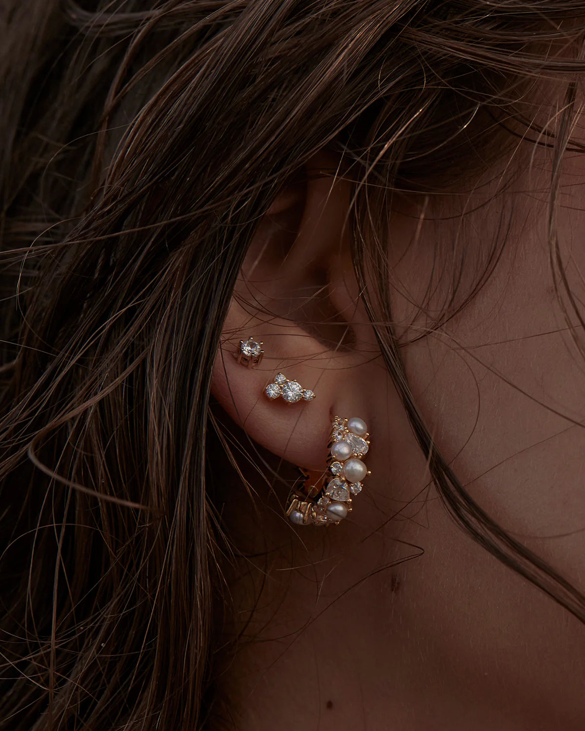 By Charlotte Mist Stud Earrings, Gold