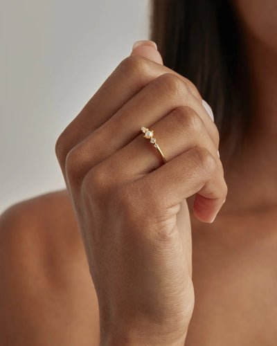 By Charlotte Sea Foam Ring, Gold