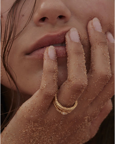 By Charlotte Sea Foam Ring, Gold