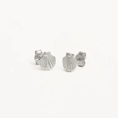 By Charlotte By the Shore Shell Stud Earrings, Silver