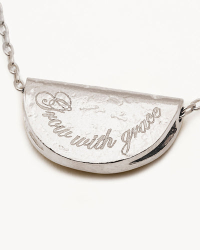 By Charlotte Blue Topaz Lotus Birthstone Necklace (December), Silver