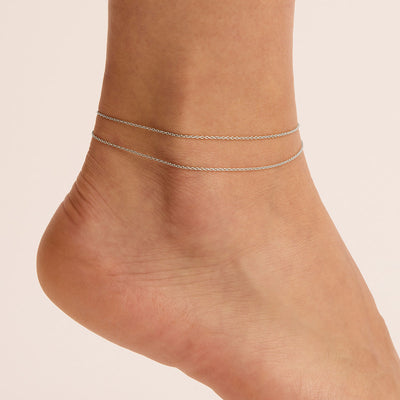 By Charlotte Purity Double Chain Anklet, Silver