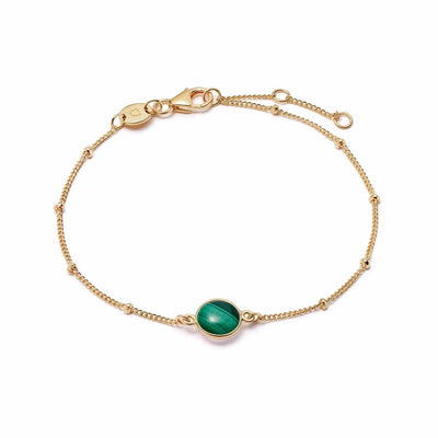 Daisy London Malachite Healing Stone Bracelet, Gold