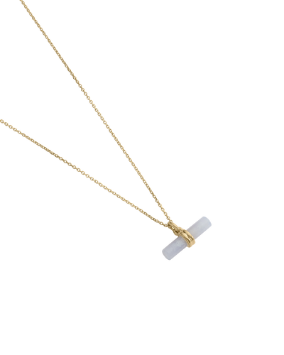 Kirstin Ash Blue Lace Agate T-Bar Necklace, Gold