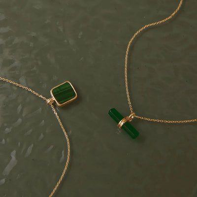 Kirstin Ash Malachite Pendant Necklace, Gold