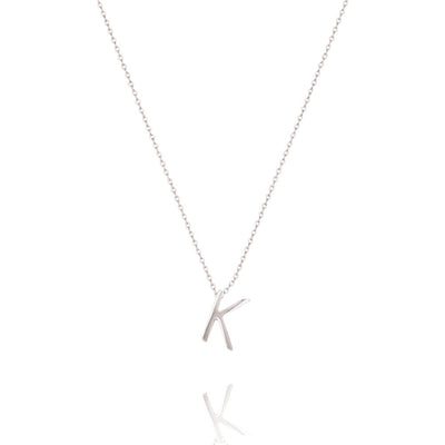 Linda Tahija Letter Necklace, Silver (A-Z)