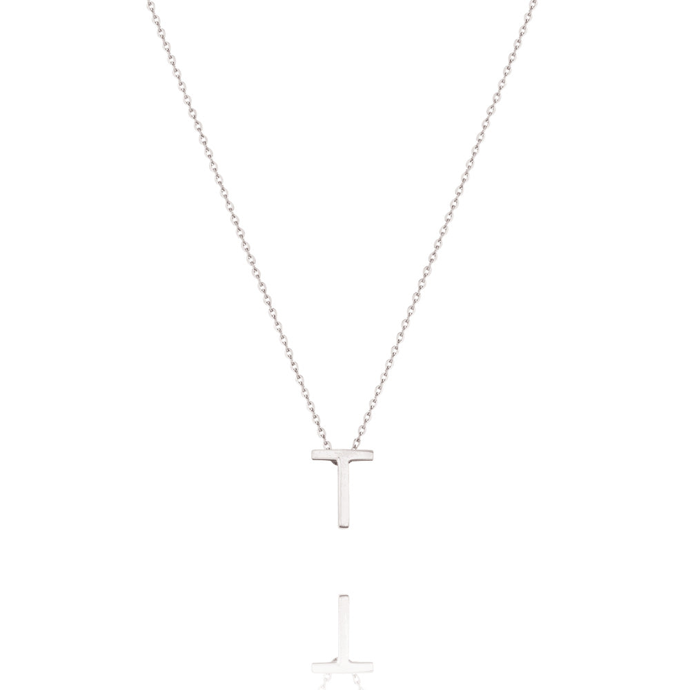 Linda Tahija Letter Necklace, Silver (A-Z)