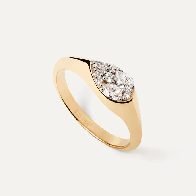PD Paola Vanilla Stamp Ring, Gold