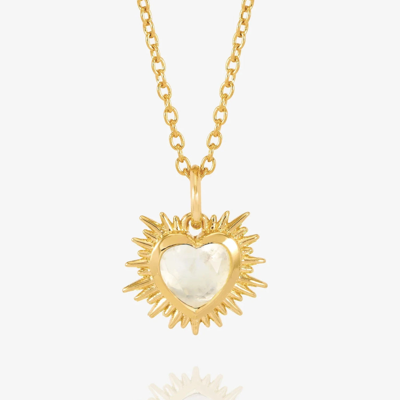 Rachel Jackson Electric Love April Birthstone Heart Necklace, Gold