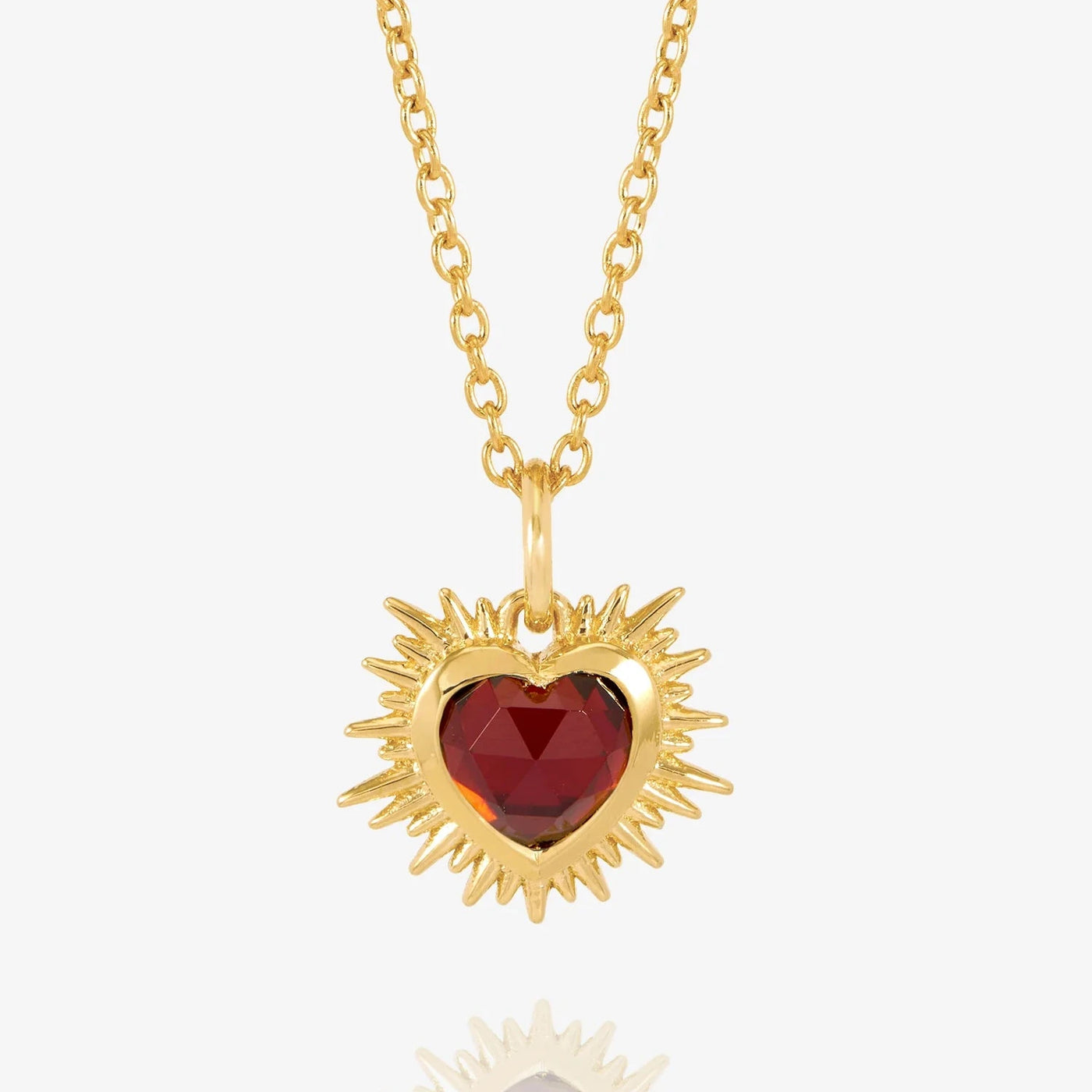 Rachel Jackson Electric Love January Birthstone Heart Necklace, Gold