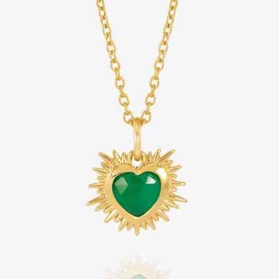 Rachel Jackson Electric Love May Birthstone Heart Necklace, Gold