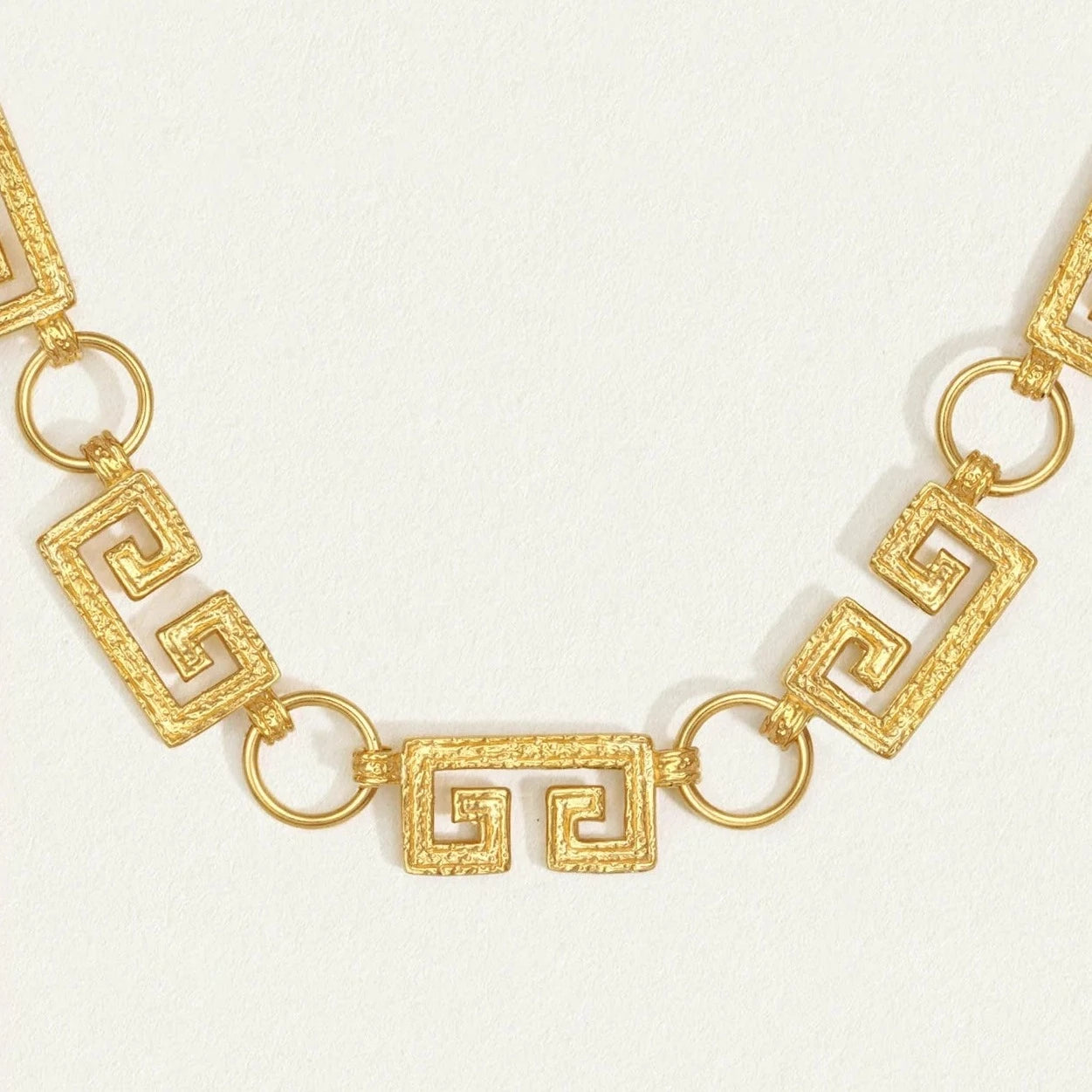 Temple of the Sun Greca Chain Necklace, Gold