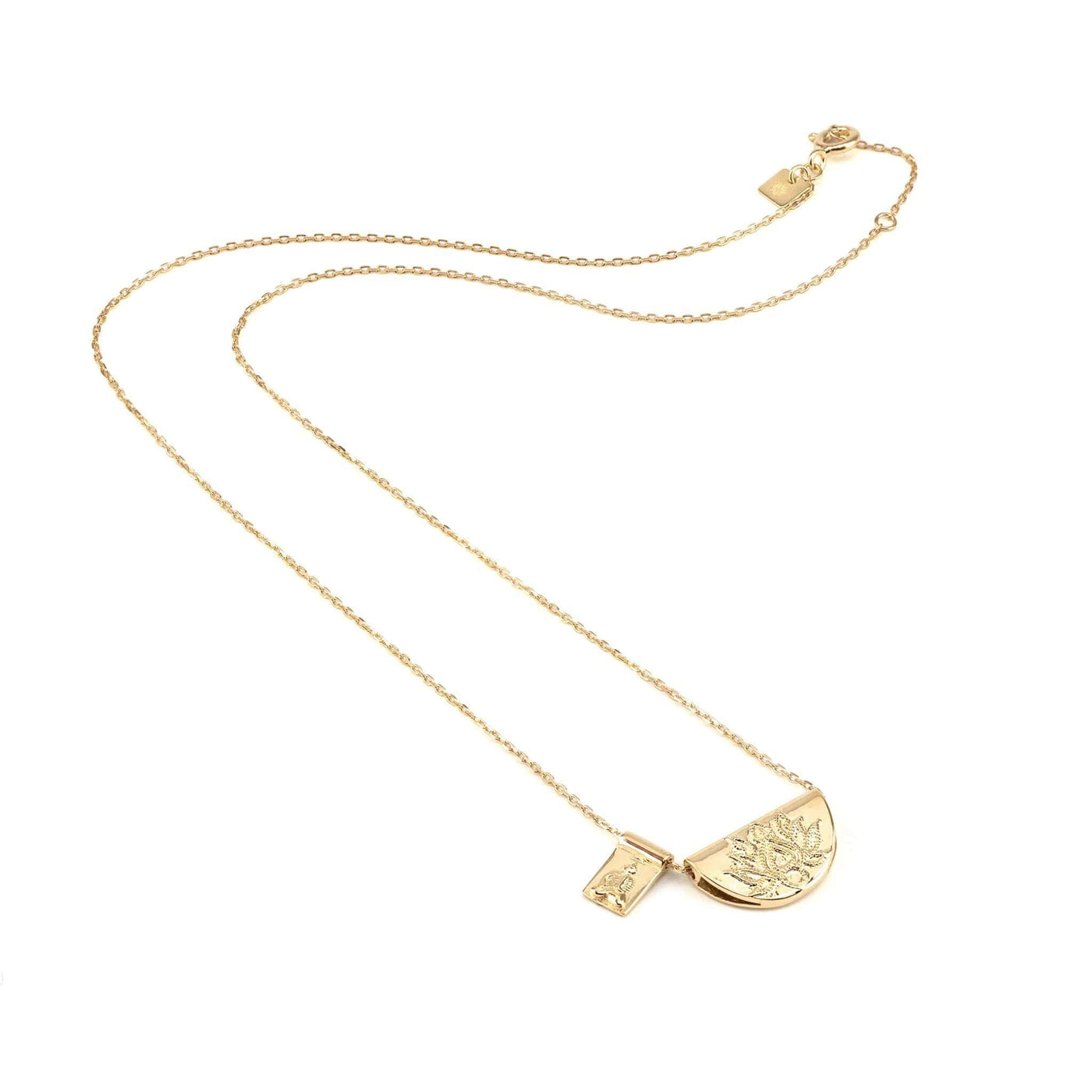 By charlotte Lotus and Little Buddha Necklace, Gold