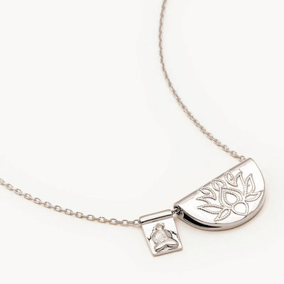 By Charlotte Lotus and Little Buddha Necklace, Silver