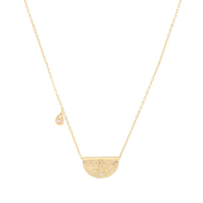 By Charlotte Lotus Birthstone Necklace (October), Gold