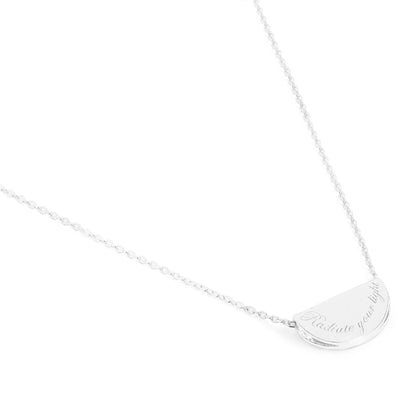 By Charlotte Lotus Birthstone Necklace (October), Silver