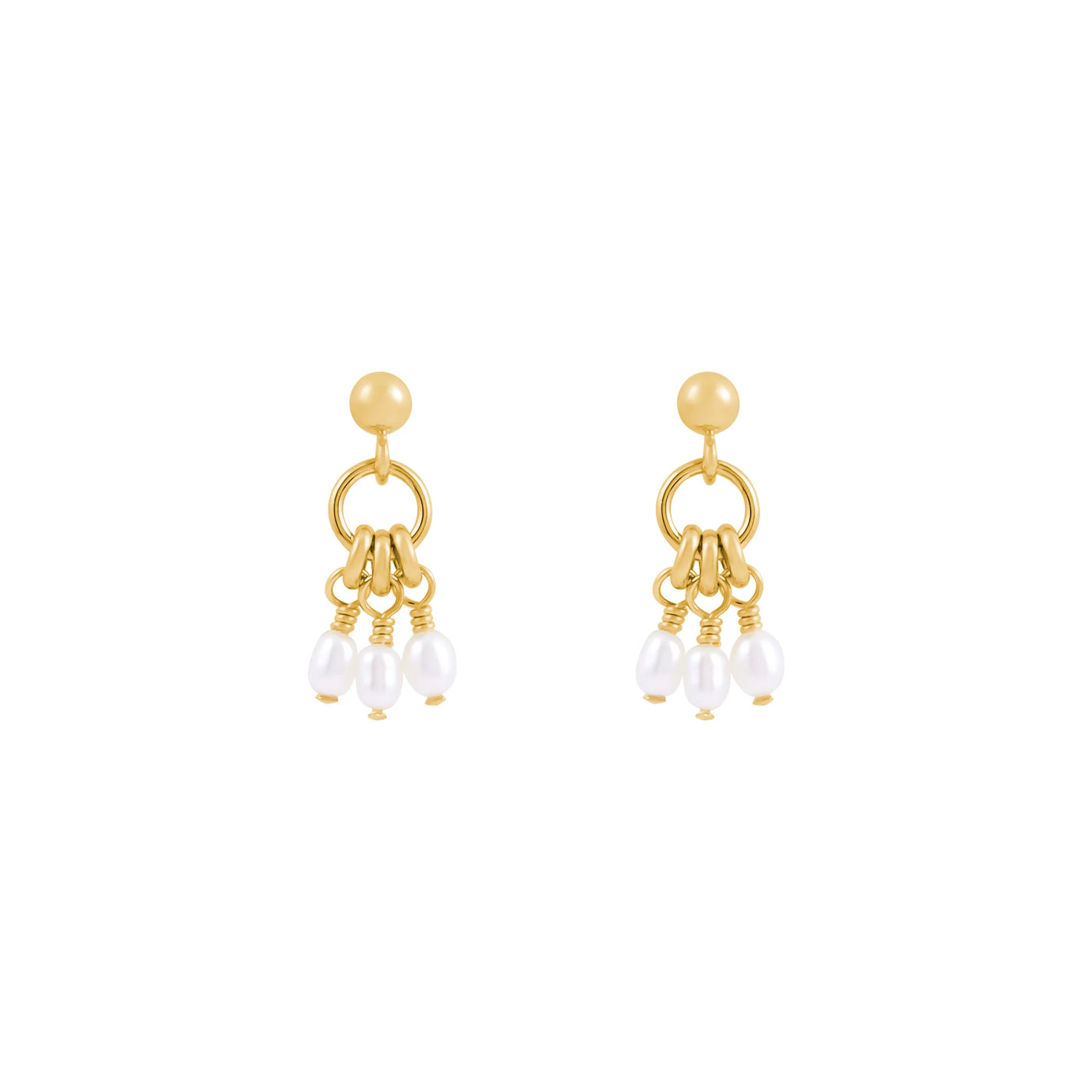 Alana Maria Mila Pearl Earrings, Gold