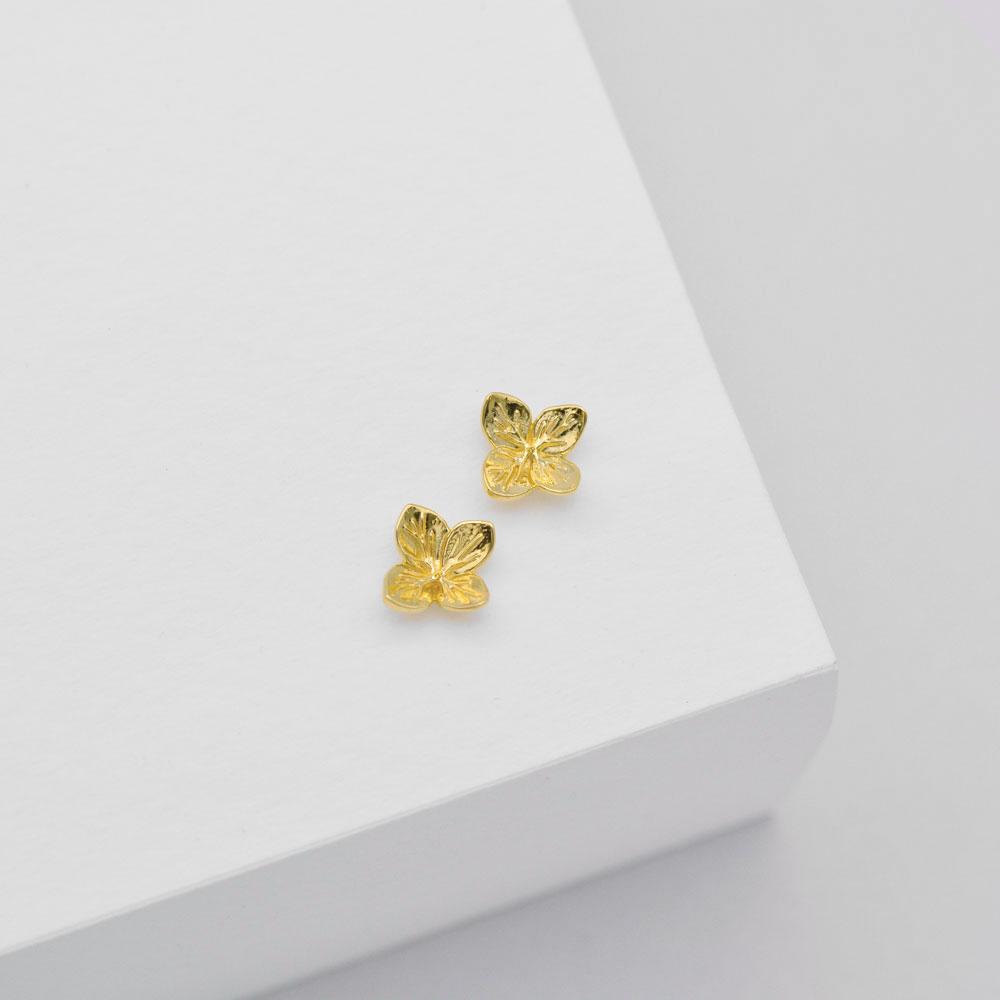 Linda Tahija Hydrangea Stud Earrings, Gold