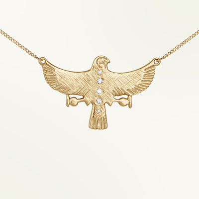 Temple of the Sun Solid Gold Aquila Necklace