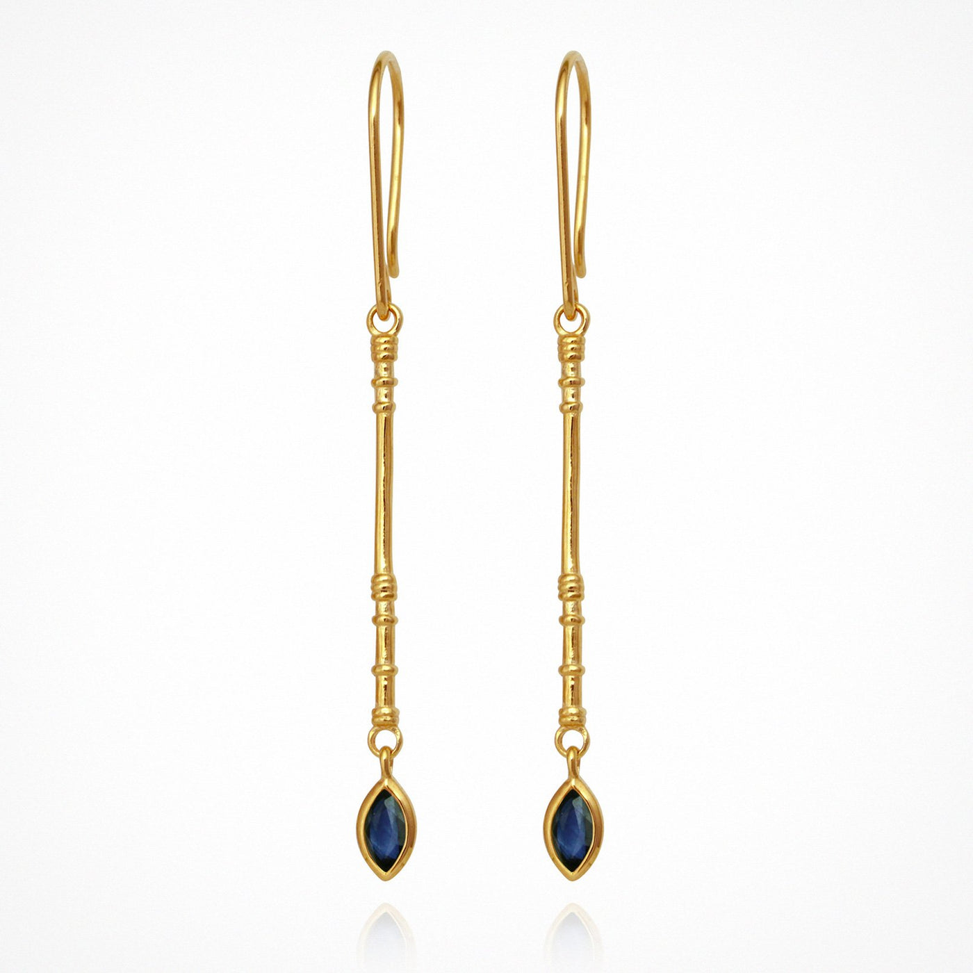 Temple of the Sun Pema Sapphire Earrings, Gold