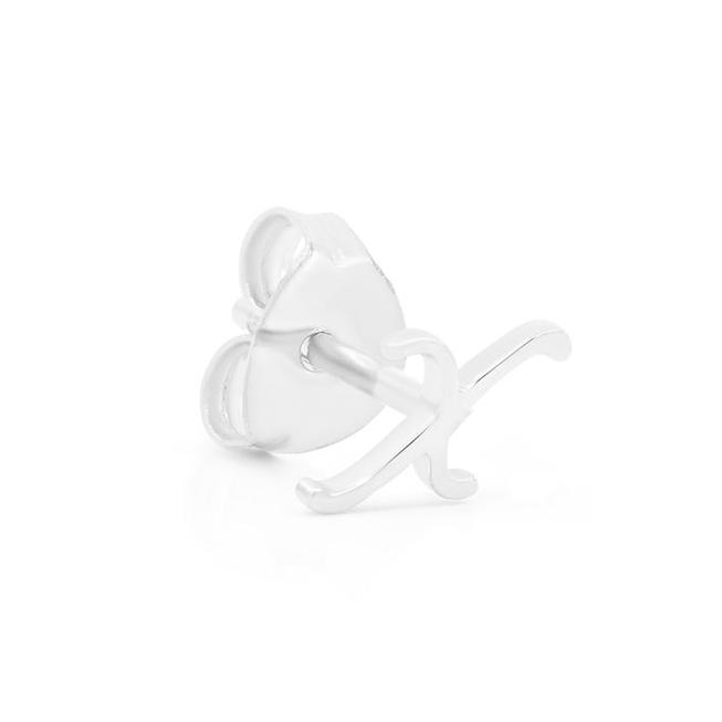 By Charlotte Love Letter Initial Single Stud Earring, Silver